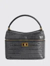 Balenciaga Rodeo Croc-embossed Leather Vanity Crossbody Bag In Gray