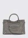 Balenciaga Medium Lambskin Shoulder Bag In Gray