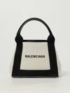 Balenciaga Two-tone Canvas Small Cobas Navy Handbag