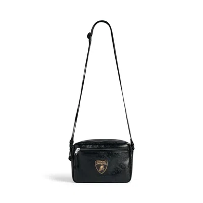 Balenciaga Shoulder Bag Explorer  | Automobili Lamborghini In Semi-glossy Black Lambskin A
