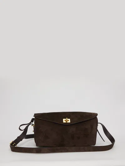 Balenciaga Shoulder Bag Le 7 Media In Suede Leather In Purple