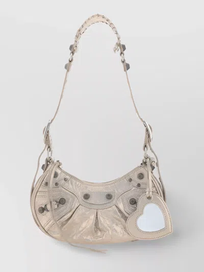 Balenciaga Shoulder Bag With Braided Handle And Heart Charm