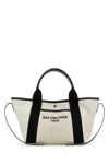 Balenciaga Shoulder Bag With Contrasting Accents And Bold Logo In Neutrals