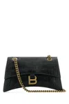 Balenciaga Black Leather Crush S Shoulder Bag In 1000