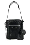 Balenciaga Le Cagole Embellished Textured-leather Messenger Bag In 1000