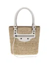 Balenciaga Le City Small Straw Shoulder Bag