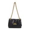 Balenciaga Calf Leather Shoulder Bag With Gold-tone Chain Strap In Black