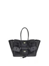 Balenciaga Black Leather Carry All Bel Air Backpack In Black