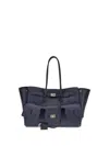 Balenciaga Medium Bel Air Leather Shoulder Bag In Blue