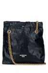 Balenciaga Small Leather Tote Bag With Chain-link Strap In Black