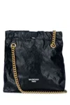 Balenciaga Small Leather Tote Bag With Chain-link Strap In Black