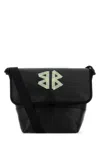 Balenciaga Black Leather Explorer Crossbody Bag In Black