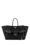 Balenciaga Women Black Leather Small Carry All Bel Air Shopping Bag In Black
