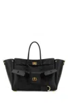 Balenciaga Women Black Leather Small Carry All Bel Air Shopping Bag In Black