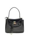 Balenciaga Rodeo Leather Shoulder Bag With Croco Effect In Black
