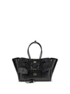 Balenciaga Carry All Bel Air Leather Shoulder Bag With Croco Effect In Black