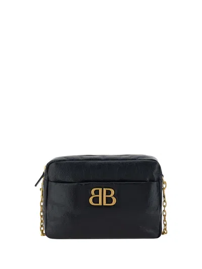 Balenciaga Monaco Leather Shoulder Bag In Black