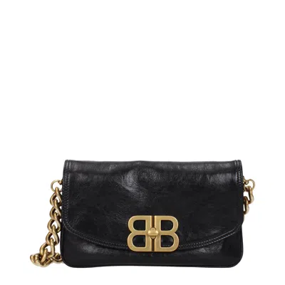 Balenciaga Shoulder Bags Flap Women Leather Black