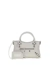 Balenciaga Le City Mini Leather Top-handle Bag In White