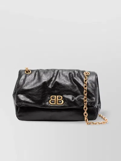 Balenciaga Shoulder Bags With Chain-link Strap And Metallic Hardware In Black