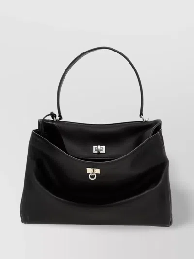 Balenciaga Shoulder Bags With Metal Hardware And Top Handle In Black