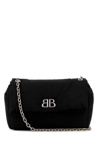 Balenciaga Women Black Nylon Medium Monaco Shoulder Bag In Multicoloured