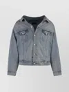 Balenciaga Shoulderless Jacket With Pockets And Vintage Style In Gray