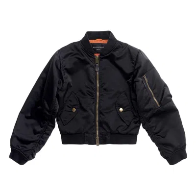 Balenciaga Ruched Bomber Jacket In Black
