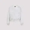 Balenciaga Shrunken Varsity Jacket Ribbed Cuffs In White