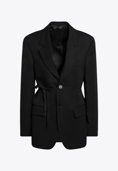 Balenciaga Side-tie Single-breasted Blazer In Black