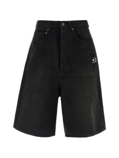 Balenciaga Mid Length Pants Belt Loops Back Pockets In Black