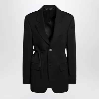 Balenciaga Side-tie Mini Jacket In Black
