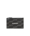 Balenciaga Signature Large Long Coin And Card Holder Bb Monogram Coated Canvas In Black In Black