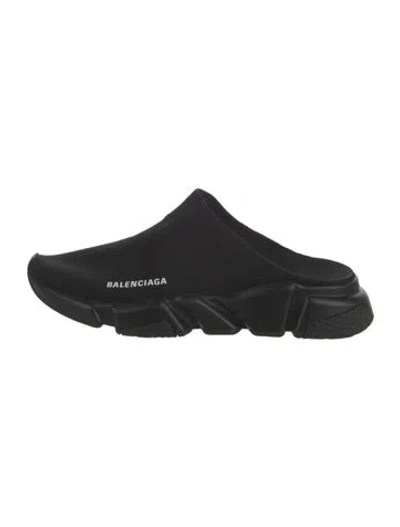 Pre-owned Balenciaga Signature Logo Mules In Black
