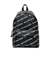 Balenciaga Signature Logo-print Backpack In Black