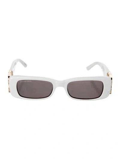 Pre-owned Balenciaga Signature Logo Square Sunglasses In White