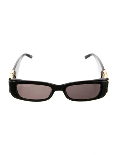 Pre-owned Balenciaga Signature Logo Wayfarer Sunglasses In Black