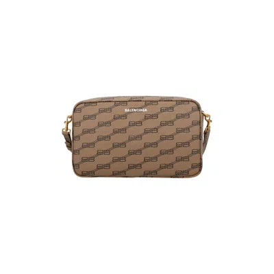 Pre-owned Balenciaga Signature Medium Camera Bag 'beige' In White