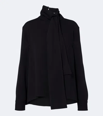 Balenciaga Silk And Wool Blouse In Black