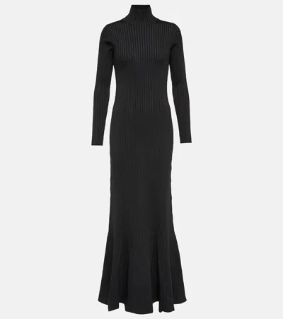 Balenciaga Silk-blend Maxi Dress In Black