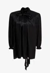 Balenciaga Silk Blouse With Decorative Tie At Neckline