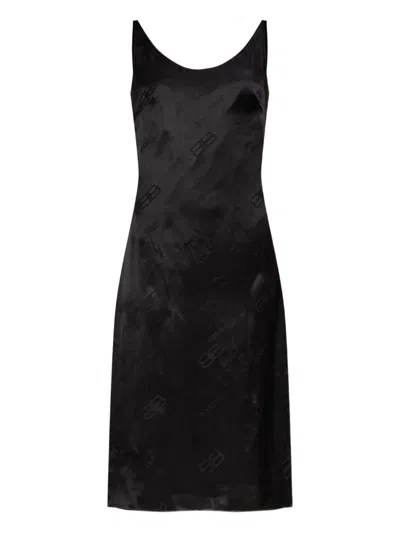 Balenciaga Silk Dress In Black