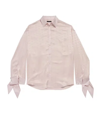 Balenciaga Silk Knotted-cuff Blouse In White