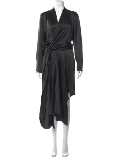 Pre-owned Balenciaga Silk Long Dress In Black