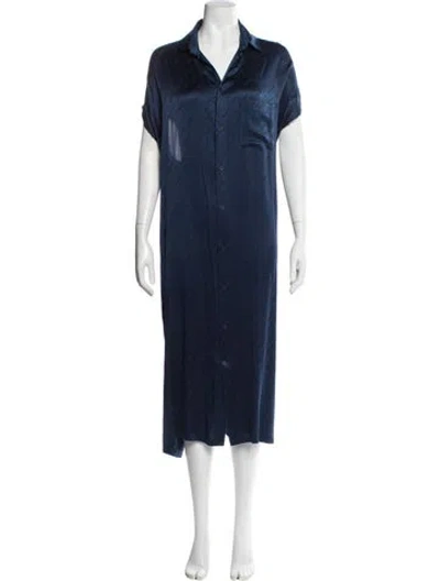 Pre-owned Balenciaga Silk Long Dress In Blue