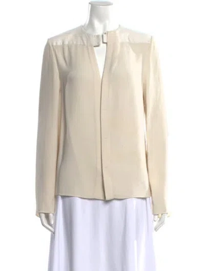 Pre-owned Balenciaga Silk Long Sleeve Blouse In Neutral
