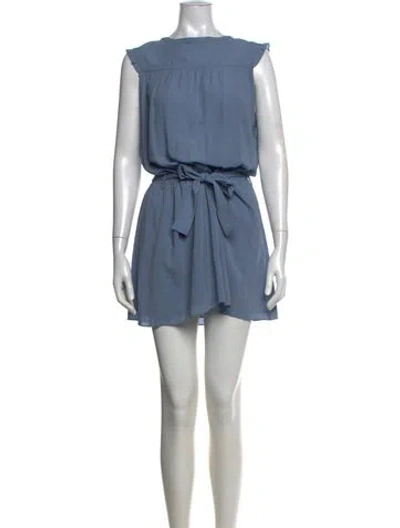 Pre-owned Balenciaga Silk Mini Dress In Blue
