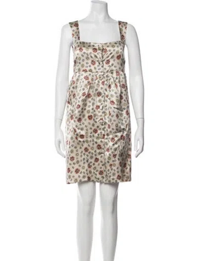 Pre-owned Balenciaga Silk Mini Dress In Neutrals