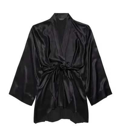 Balenciaga Silk Mini Wrap Dress In Black