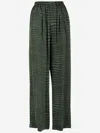 Balenciaga Crocodile Print Elastic Waistband Trousers In Green